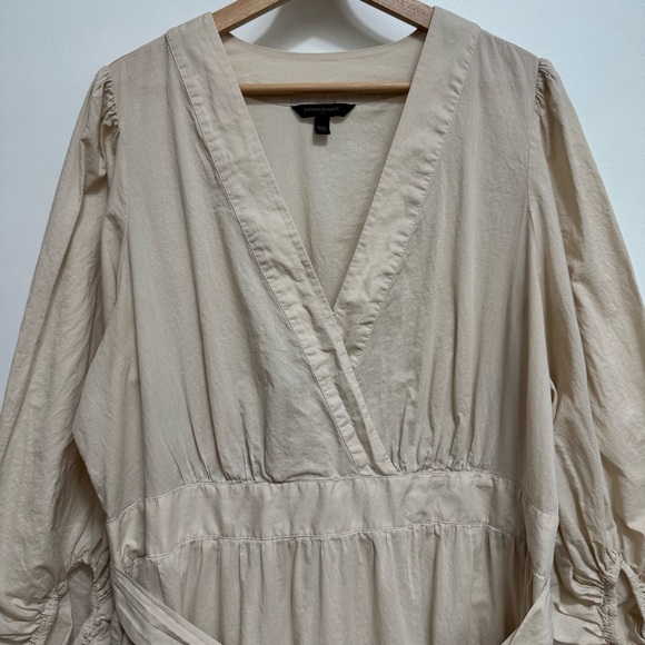 Banana Republic Factory Tiered Surplice Mini Dress Women XXL V-Neck Balloon Slee - Picture 3 of 13